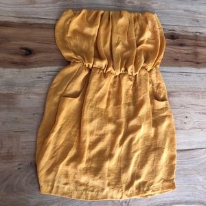 Mustard Strapless Dress